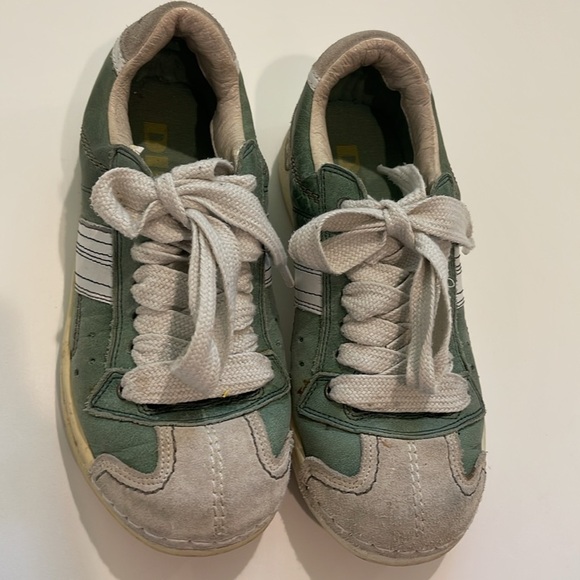 Diesel Y2K Vintage Green White Leather Sneakers - Picture 3 of 8